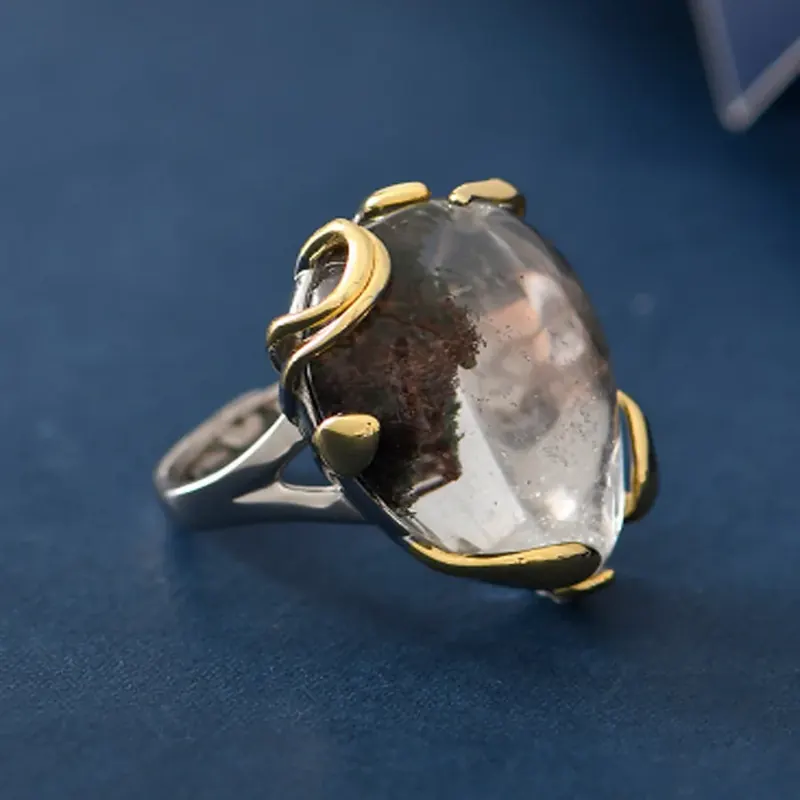 Grüner Phantomquarz-Ring